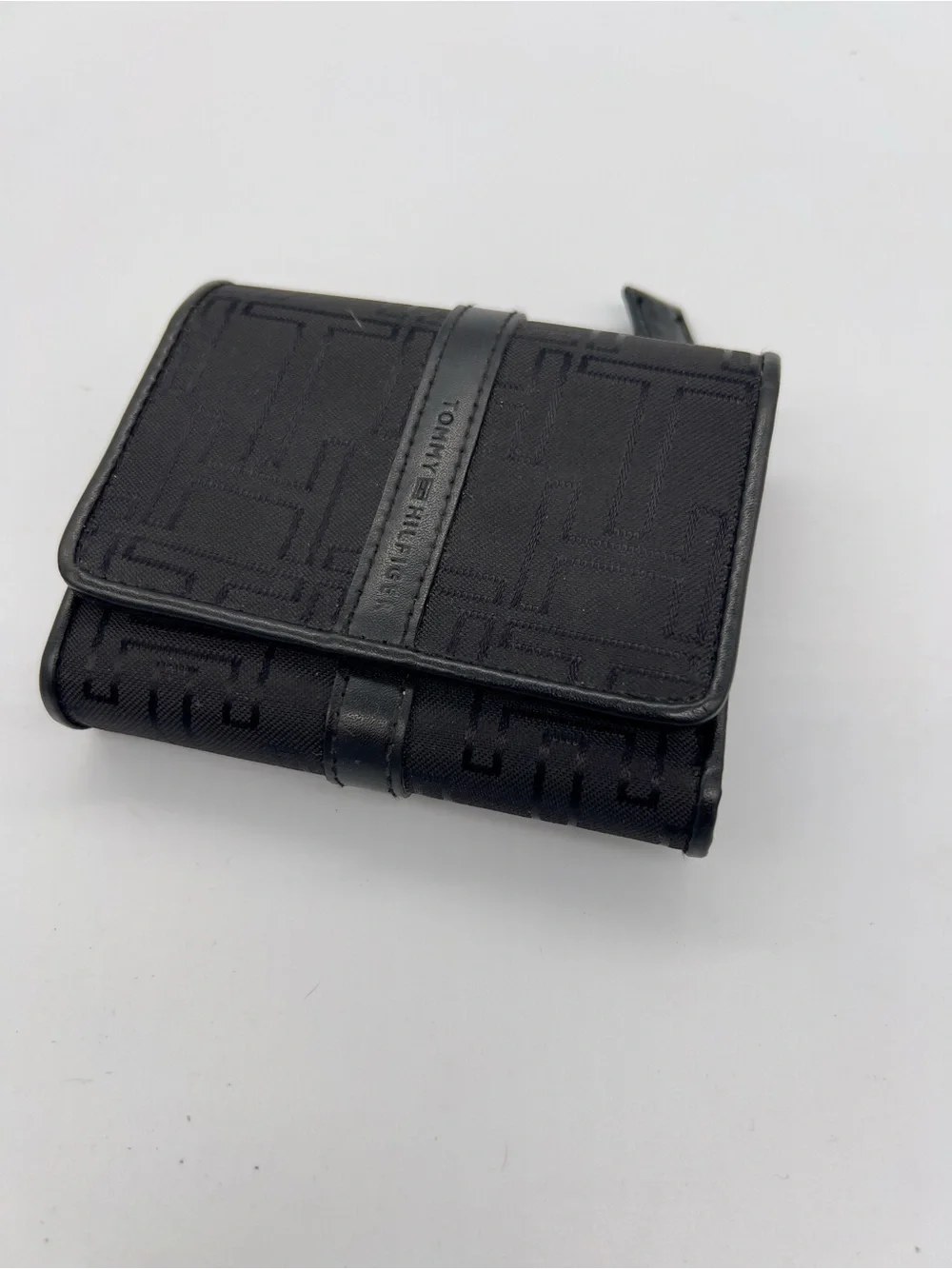 Tommy Hilfiger Black Jacquard Trifold Wallet